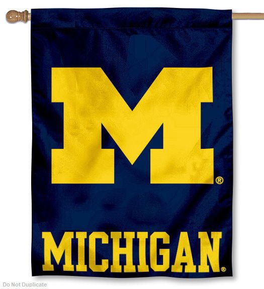 Michigan Wolverines UM University College House Flag