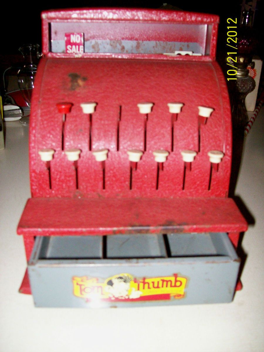 Vintage Tom Thumb Cash Register Tin Toy Western Stamping Co