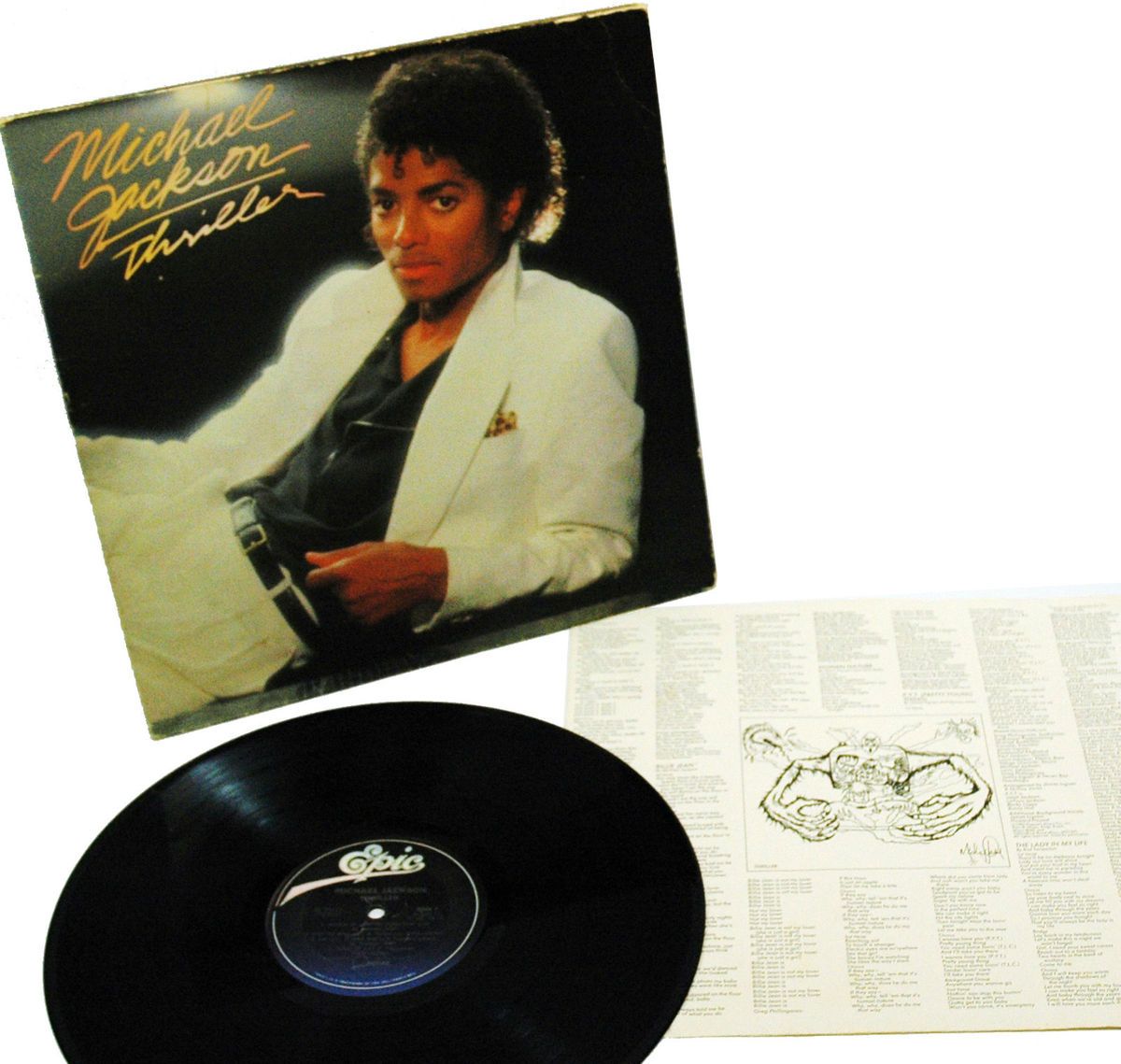 MICHAEL JACKSON Thriller RECORD Vintage 1982 LP Album AL 38112 G VG VG