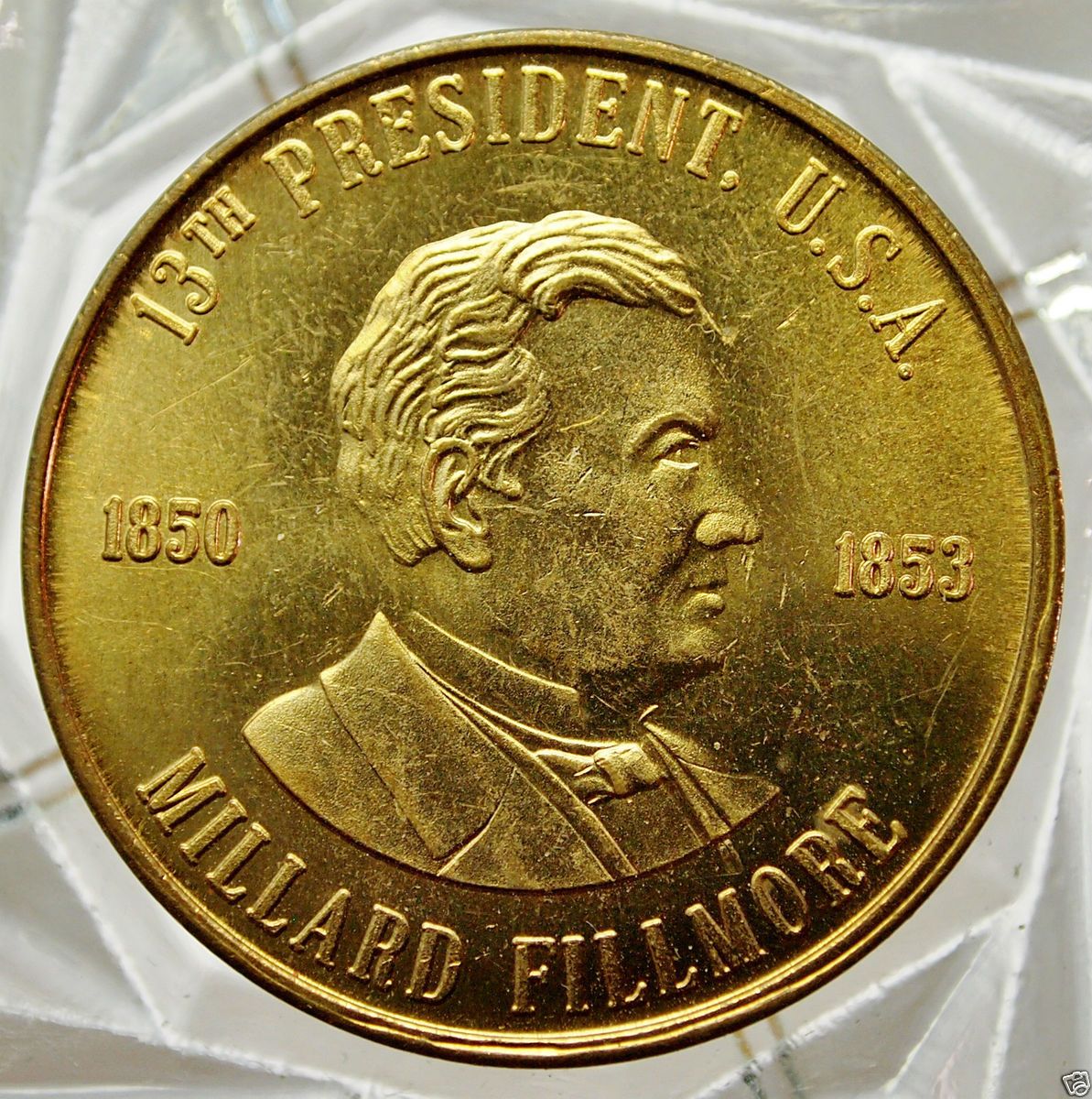 MILLARD FILLMORE 13th PRESIDENT OF THE U.S.A. BRASS COLLECTORS TOKEN