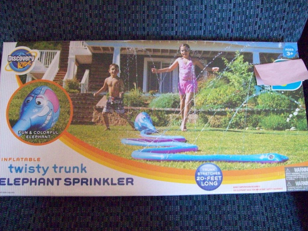 TRUCK ELEPHANT SPRINKLER INFLATABLE BLUE TRUCK STRETCHES 20 FT LONG