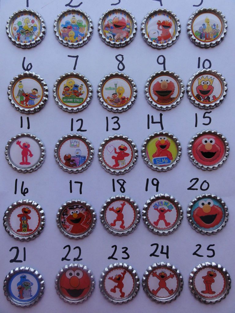 You choose 10 Sesame Street elmo flattened bottle caps scrapbooking