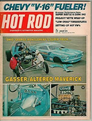 Hot Rod January 1971 Cuda 340 Hot VWs Project Vette Mexican 1000