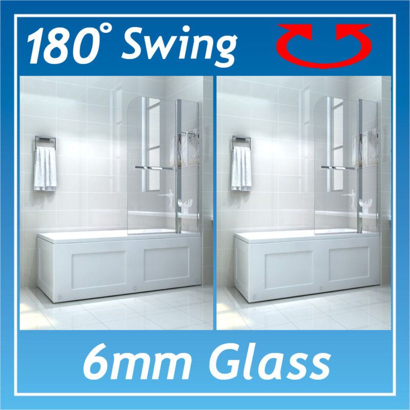 Quality Double Over Bath Shower Screen Door 6mm Glass