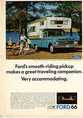 1966 Ford Camper Special Pickup Truck Ad