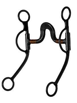 Horse Training Bit 5 Spoon Copper Mouth Port 8 Cheeks Black Steel