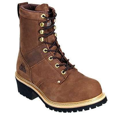 Kodiak Mens STEEL TOE Hudson Brown Leather LumberJack Pole Logger