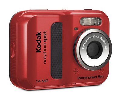 Kodak Easyshare Sport C135 14MP Waterproof Digital Camera Red Brand