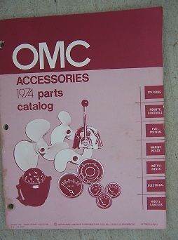 1974 OMC Outboard Motor Accessories Parts Catalog Steering Controls