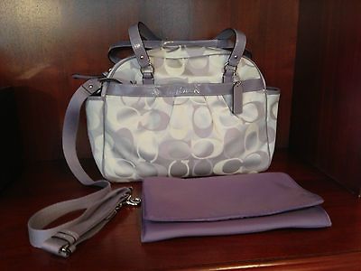 NEW Coach Addison 3 Color Lilac/Silver Baby Diaper Bag F18376 MFSRP $