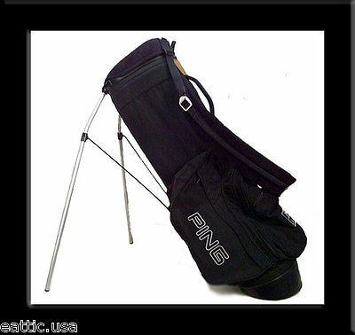 ORIGINAL PING HOOFER GOLF BAG BLACK w/ STAND 6 POCKET NR MINT CUSTOM