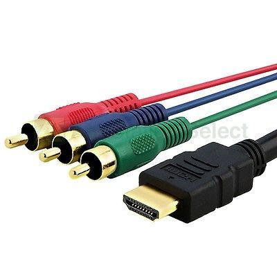 3ft 1M HDMI TO 3 RCA Video Audio AV Component Converter Adapter Cable