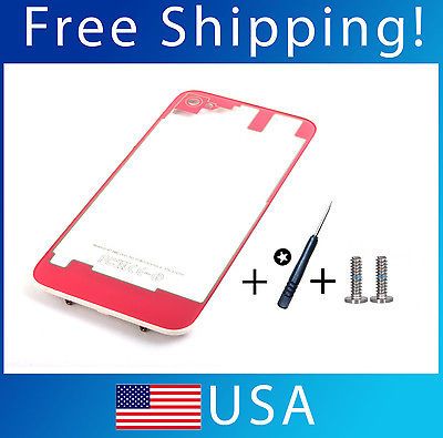 AT&T SPRINT VERIZON AFTERMARKET PINK CLEAR FRAME GLASS REAR BACK COVER