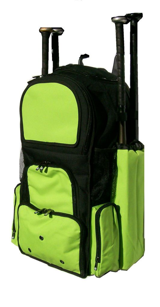 and Lime Green Chita II Softball Baseball Bat Equipment Backpack BKLG