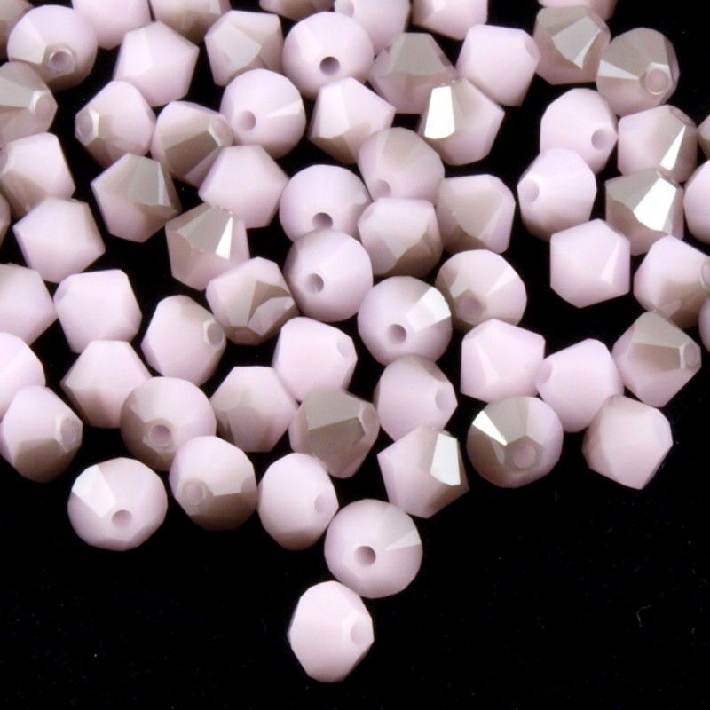 24 Swarovski 4mm Bicone Bead Rose Alabaster Satin SW4 293SAT