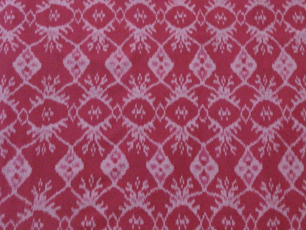 HAND WOVEN RED/ PINK IKAT FABRIC FROM BALI