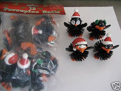 12 Black PENGUIN PORCUPINE BALLS 1 Dz Party Favors