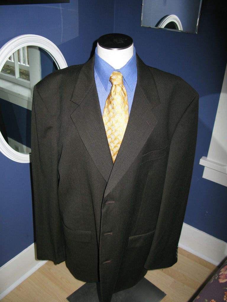 ALBERT NIPON Brown Nailhead Sport Coat. US 48XL. Nice (289)