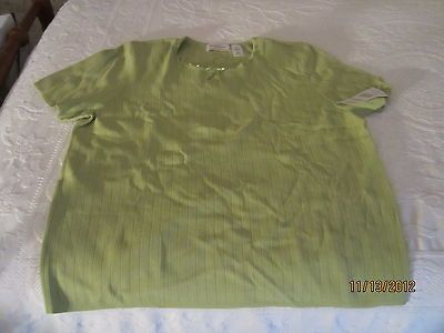 Womans Alfred Dunner Kiwi Short Sleeve Top Plus Size 1X New w/Tags