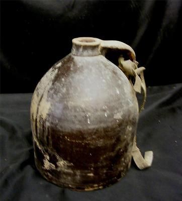 Brown Antique Stoneware Whiskey Moonshine Jug w/ sidearm Handle