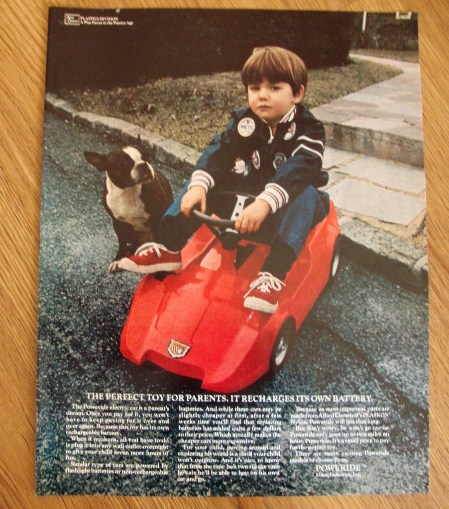 1971 Eldon Industries Poweride Ad Toy Electric Car Boston Terrier