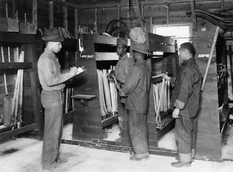 1937 Four Afro American U.S. Civilian Conservation Corps enrollees