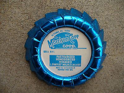 Cove Coop Dairy Blue Paper Milk Bottle Cap Altoona Pa Blair County