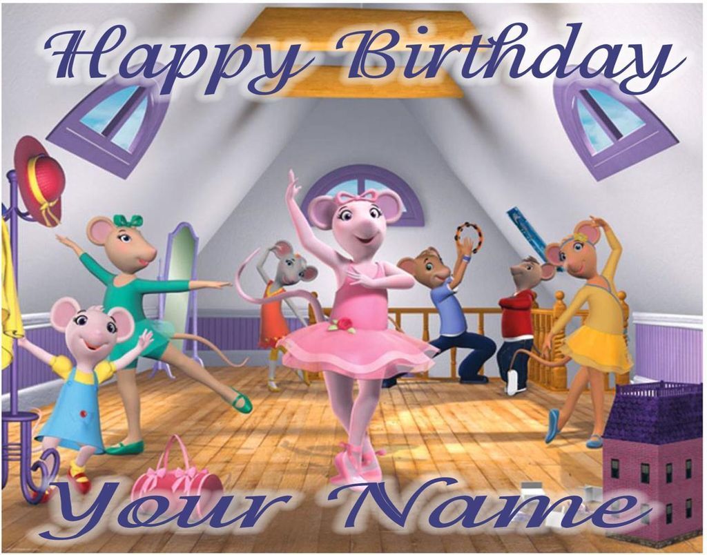 Angelina Ballerina 4   Edible Photo Cake Topper   Personalized   $