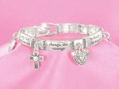 SERENITY PRAYER HEART CROSS AA AL ANON RECOVER JEWELRY NEW CHARM