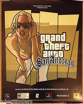 Grand Theft Auto San Andreas GTA RARE PS2 28x22 Promotional Poster