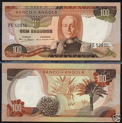 ANGOLA   100 ESCUDOS 1972 UNC   P 101