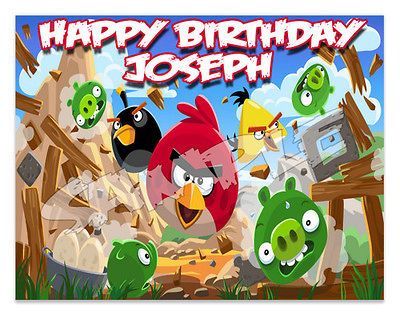 Angry Birds Edible Image Cake Topper Personalized