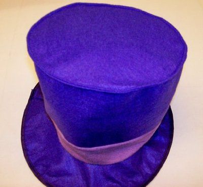 WILLY WONKA CHARLIE CHOCOLATE FACTORY HAT PURPLE FELT SOFT HAT FULLY