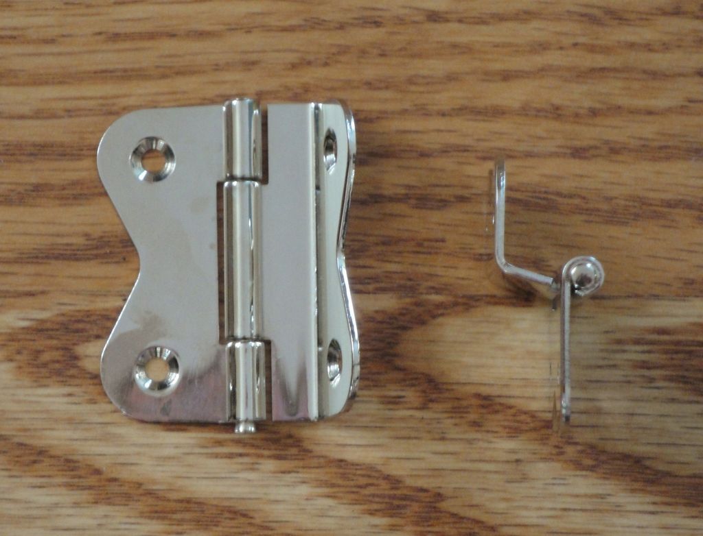 Hoosier Cabinet Hinge Nickel Plated Lower Door   Pair