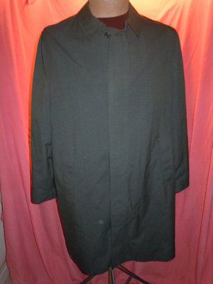 Mens Vtg 60s Long Plaid Towncraft Raincoat Trench Duster Coat M L C