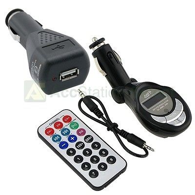 Radio FM Transmitter+Ca r Adapter Charger Accessory For Apple  iPod