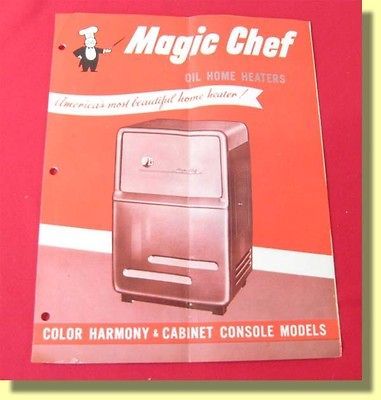 Vintage MAGIC CHEF Oil Home Heater Sales Brochure