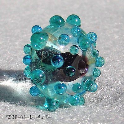 BUCKYBALL #3 Handmade Lampwork Glass Bead Flaming Fools Lampwork Art