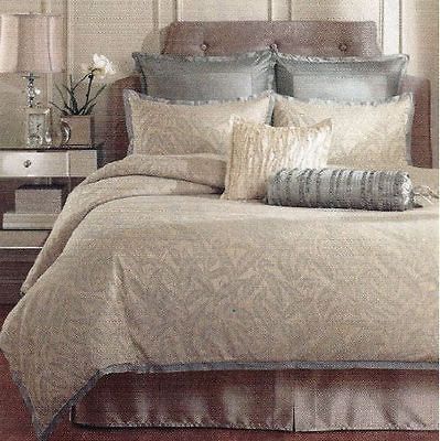 RAYMOND WAITES   Brush Creek Aqua & Beige 4 Piece Queen Comforter Set