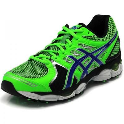 Asics Mens Gel Nimbus 14 Running Shoe SS13 Neon Green/Blue/Bla ck