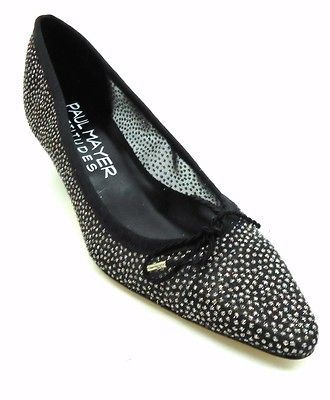 Paul Mayer Attitudes Royal Black Galaxy Kitten Heel Pump Size 5.5B