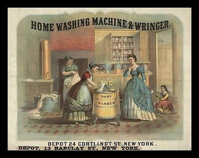 Magnet Image of Trade Card Home Washing Machine & Wringer Laundry 1869