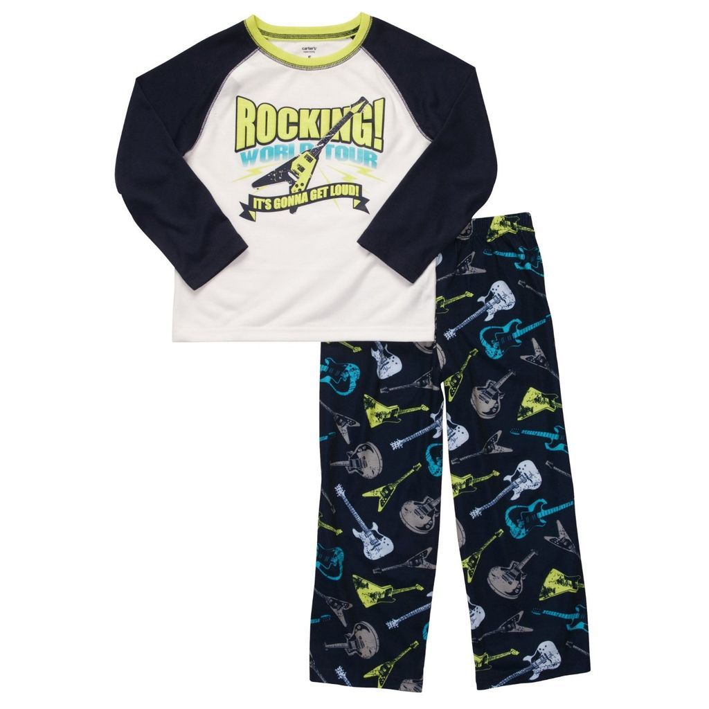 Big Boys Navy Rockin World Tour Guitar 2Pc Pajama Set   Was $32