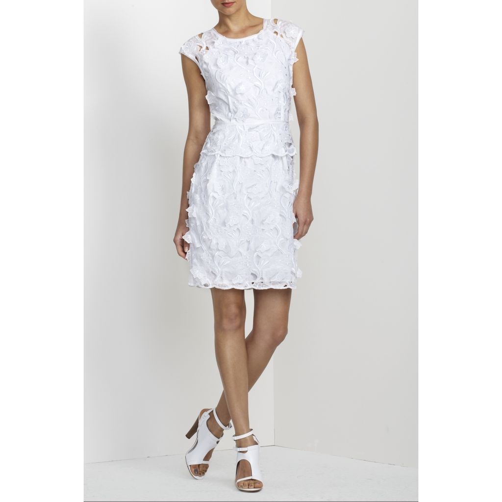 BCBG MAX AZRIA AVELINE EMBROIDERED AP PLIQUE SHIFT DRESS ( Size S)