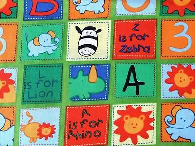 100% cotton JUNGLE zoo animal ALPHABET A B C KIDS baby 4 bunting