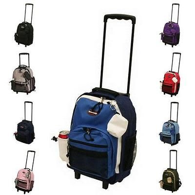 16.5 ROLLING WHEELED BACKPACK/ BOOKBAG ( 9 COLORS)