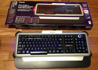 Saitek Eclipse 2 II Illuminated light up backlit Keyboard; 3 Colors