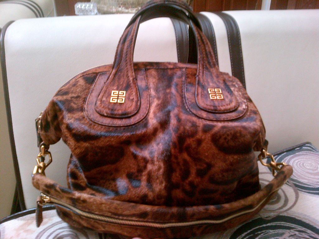 Givenchy Nightingale Pony Hair Satchel Leopard