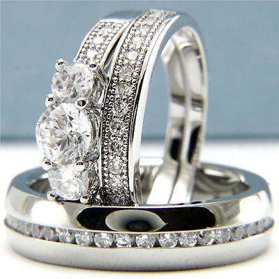 his and hers wedding bands in Engagement/Wedding Ring Sets