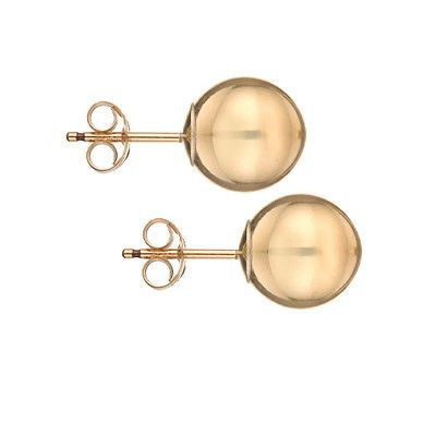 Filled High Polished Ball Bead Stud Earrings   ALL SIZES 2mm   10mm